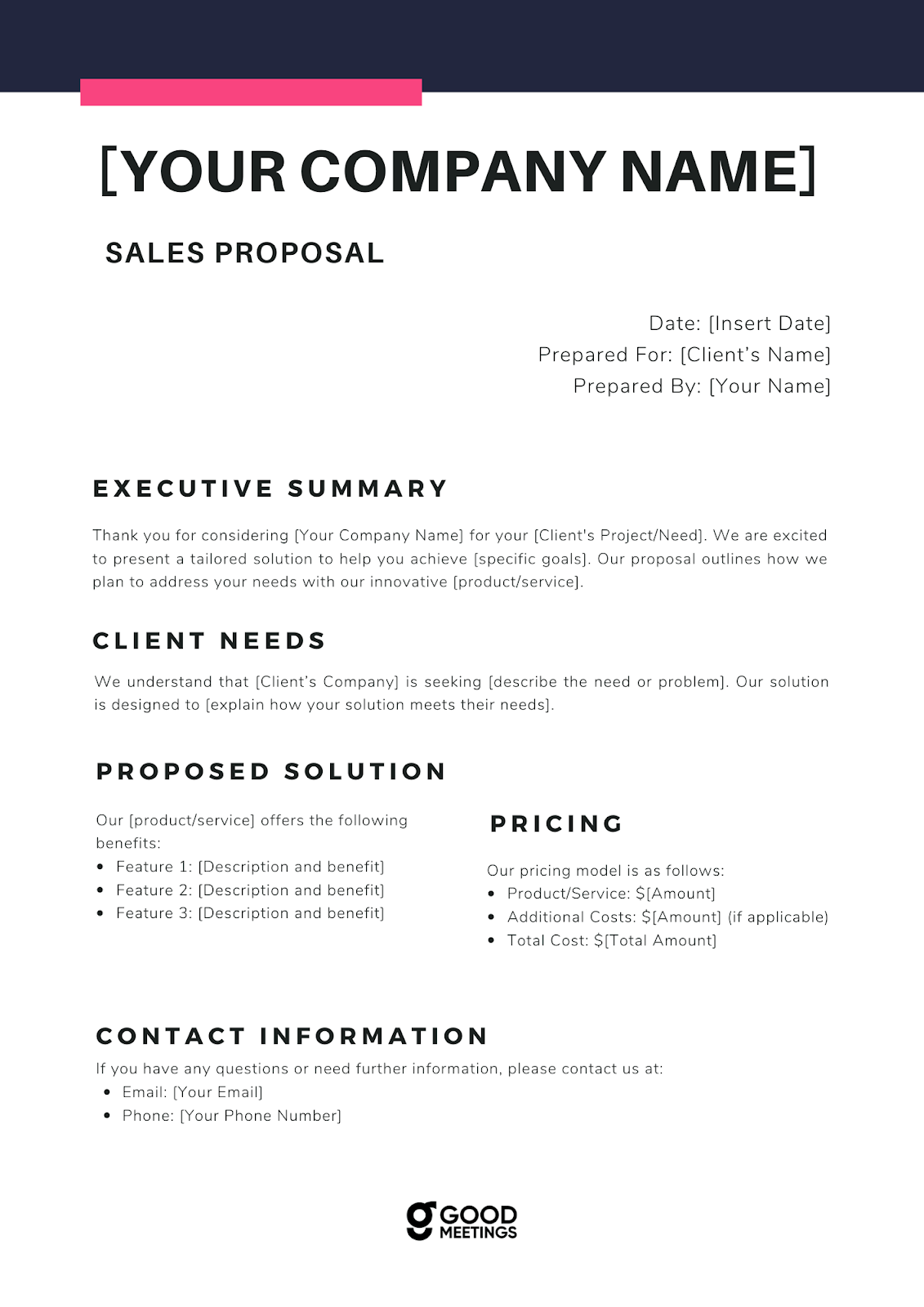 Sales proposal